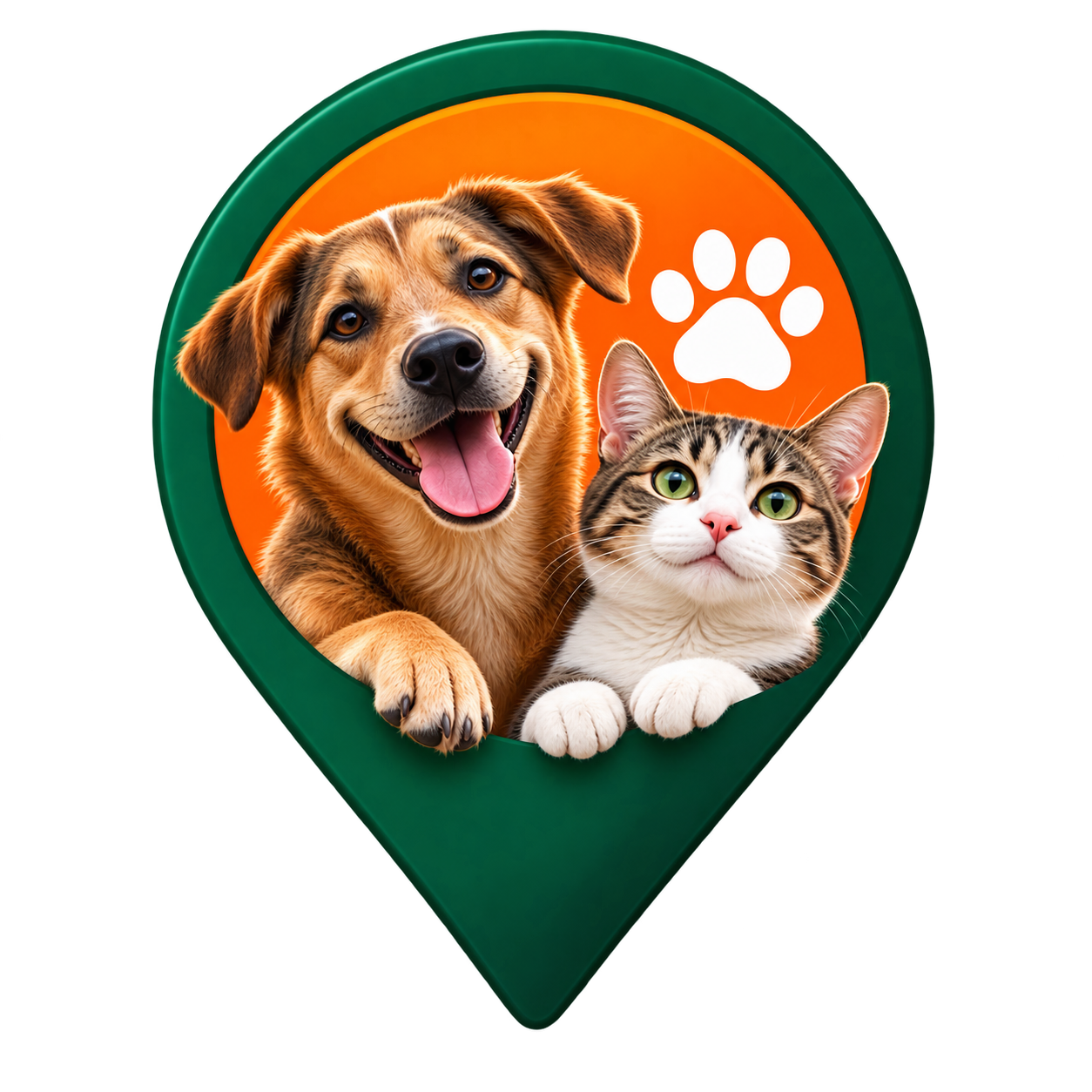 Símbolo do BichoAí com um cachorro e um gato